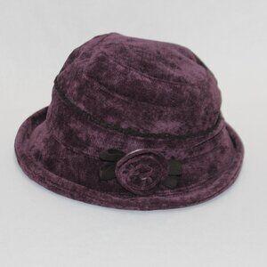 Purple Bowler Style Hat with Black Trim